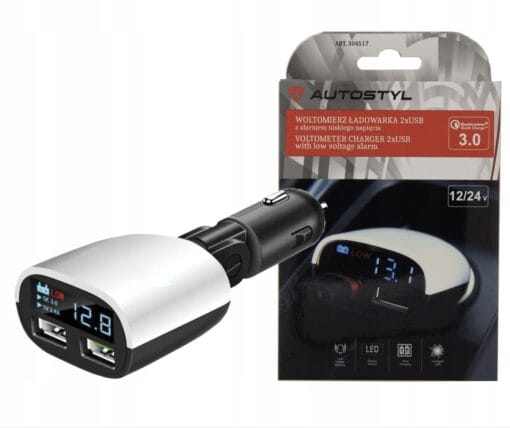 Pakrovėjas,adapteris su voltometru ir signalizacija 12/24V